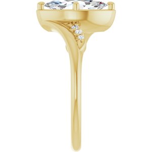 14K Yellow Gold 10.5x5.5 mm Marquise Ring Mounting – image 7