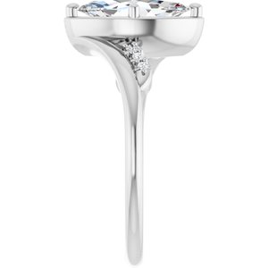 10K White Gold 10.5x5.5 mm Marquise Ring Mounting – image 7