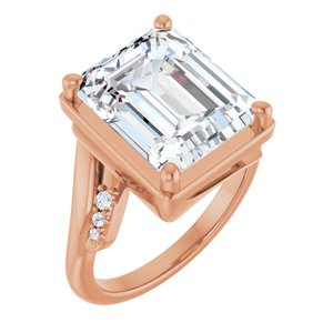 14K Rose Gold 12x10 mm Emerald Ring Mounting