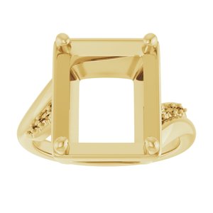 18K Yellow Gold 12x10 mm Emerald Ring Mounting – image 6