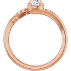 10K Rose Gold 6x4 mm Elongated Cushion Ring Mounting – image 3
