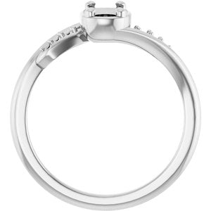 14K X1 White Gold 6x4 mm Elongated Cushion Ring Mounting – image 4