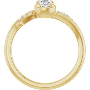 18K Yellow Gold 6x4 mm Elongated Cushion Ring Mounting – image 3