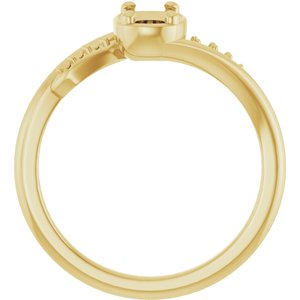 18K Yellow Gold 6x4 mm Elongated Cushion Ring Mounting – image 4