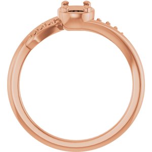 18K Rose Gold 6x4 mm Elongated Cushion Ring Mounting – image 4