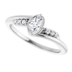 14K White Gold 5x3 mm Oval Ring Mounting – image 8