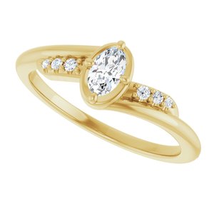 14K Yellow Gold 5x3 mm Oval Ring Mounting – image 8