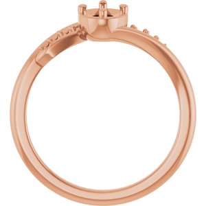 10K Rose Gold 6x4 mm Oval Ring Mounting – image 4