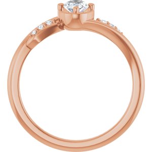 18K Rose Gold 6x4 mm Oval Ring Mounting – image 3