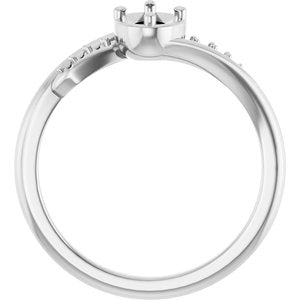 14K X1 White Gold 6x4 mm Oval Ring Mounting – image 4