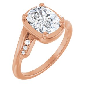 18K Rose Gold 9x7 mm Elongated Cushion Ring Mounting