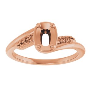 10K Rose Gold 6x4 mm Elongated Cushion Ring Mounting – image 6