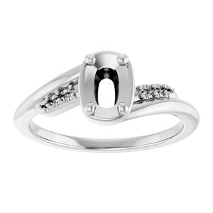 Platinum 6x4 mm Elongated Cushion Ring Mounting – image 6