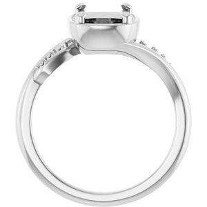 Platinum 9x7 mm Elongated Cushion Ring Mounting – image 4