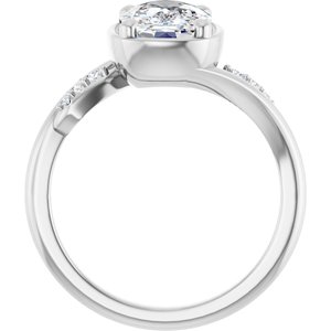 Platinum 9x7 mm Elongated Cushion Ring Mounting – image 3