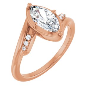 10K Rose Gold 10x5 mm Marquise Ring Mounting