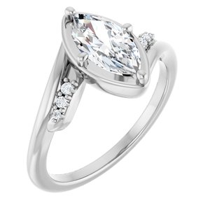 Continuum Sterling Silver 10x5 mm Marquise Ring Mounting