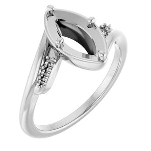 Platinum 10x5 mm Marquise Ring Mounting – image 2