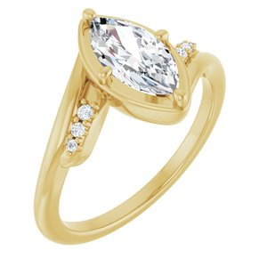 18K Yellow Gold 10x5 mm Marquise Ring Mounting