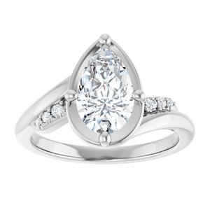 Sterling Silver 10x6 mm Pear Ring Mounting – image 5