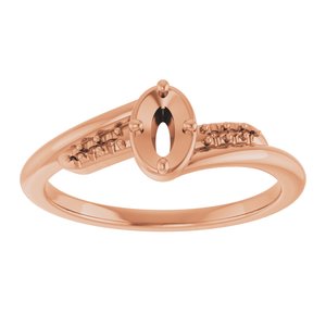 14K Rose Gold 5x3 mm Oval Ring Mounting – image 6