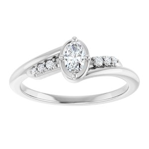 14K X1 White Gold 5x3 mm Oval Ring Mounting – image 5