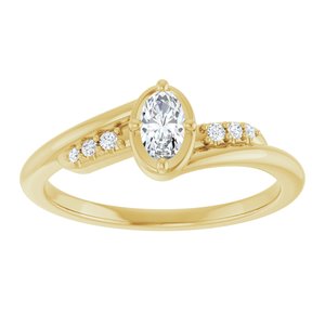 18K Yellow Gold 5x3 mm Oval Ring Mounting – image 5