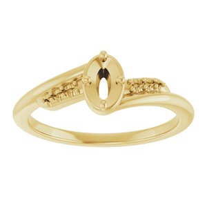 14K Yellow Gold 5x3 mm Oval Ring Mounting – image 6