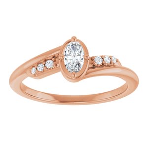 14K Rose Gold 5x3 mm Oval Ring Mounting – image 5