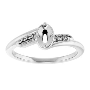 14K White Gold 5x3 mm Oval Ring Mounting – image 6