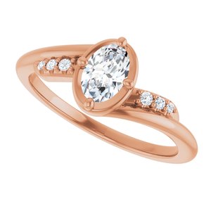 10K Rose Gold 6x4 mm Oval Ring Mounting – image 8