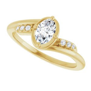 10K Yellow Gold 6x4 mm Oval Ring Mounting – image 8