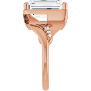 10K Rose Gold 12x10 mm Emerald Ring Mounting – image 7