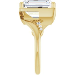 18K Yellow Gold 12x10 mm Emerald Ring Mounting – image 7