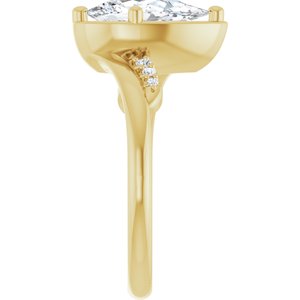 18K Yellow Gold 10.5x5.5 mm Pear Ring Mounting – image 7