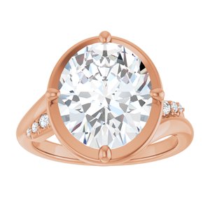 14K Rose Gold 12x10 mm Oval Ring Mounting – image 5