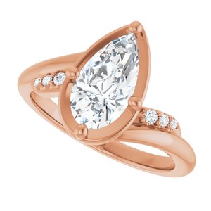 10K Rose Gold 10.5x5.5 mm Pear Ring Mounting – image 8