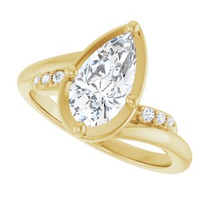 18K Yellow Gold 10.5x5.5 mm Pear Ring Mounting – image 8