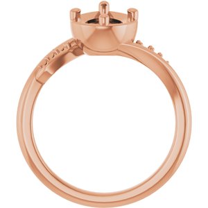 10K Rose Gold 10x6 mm Pear Ring Mounting – image 4