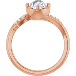 18K Rose Gold 10x6 mm Pear Ring Mounting – image 3