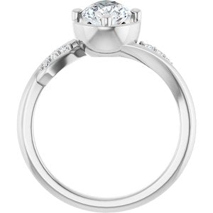 Platinum 10x6 mm Pear Ring Mounting – image 3