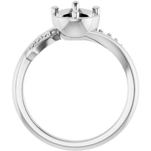 Sterling Silver 10x6 mm Pear Ring Mounting – image 4