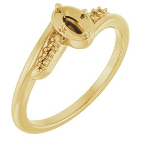 18K Yellow Gold 5x3 mm Oval Ring Mounting – image 2