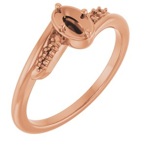 18K Rose Gold 5x3 mm Oval Ring Mounting – image 2