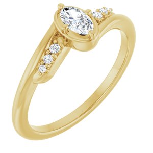 10K Yellow Gold 5x3 mm Oval Ring Mounting