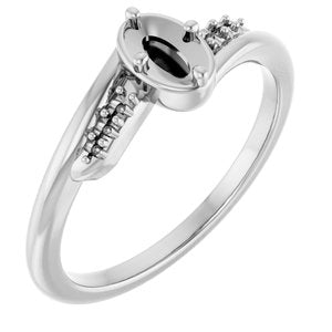18K White Gold 5x3 mm Oval Ring Mounting – image 2