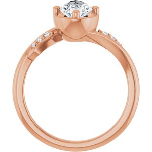 10K Rose Gold 10.5x5.5 mm Pear Ring Mounting – image 3