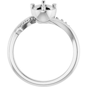 10K White Gold 10.5x5.5 mm Pear Ring Mounting – image 4