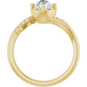 10K Yellow Gold 10.5x5.5 mm Pear Ring Mounting – image 3