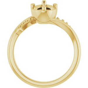 18K Yellow Gold 10.5x5.5 mm Pear Ring Mounting – image 4